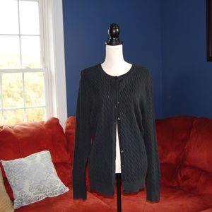 Tommy Hilfiger Women's Ribbed Black Cardigan